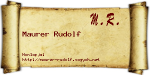 Maurer Rudolf névjegykártya