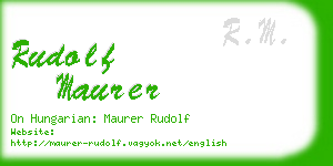 rudolf maurer business card